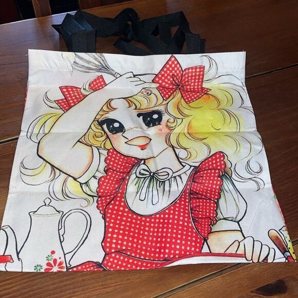 Candy Candy Anime Cartoon Tote Shopper School Bag Large 16” by 16” LINEN - Picture 2 of 8